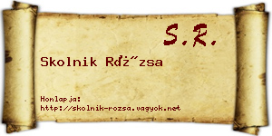 Skolnik Rózsa névjegykártya